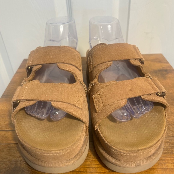 UGG Goldenstar HI Slide Chestnut Platform Sandal Women's US size 11 - Pre-owned - Picture 2 of 8